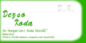 dezso koda business card